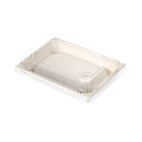 Bamboo pulp sushi container with transparent recyclable lid