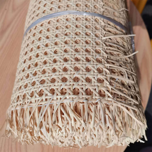 Semi-bleached Open Cane Webbing Roll | Hexagon Hole